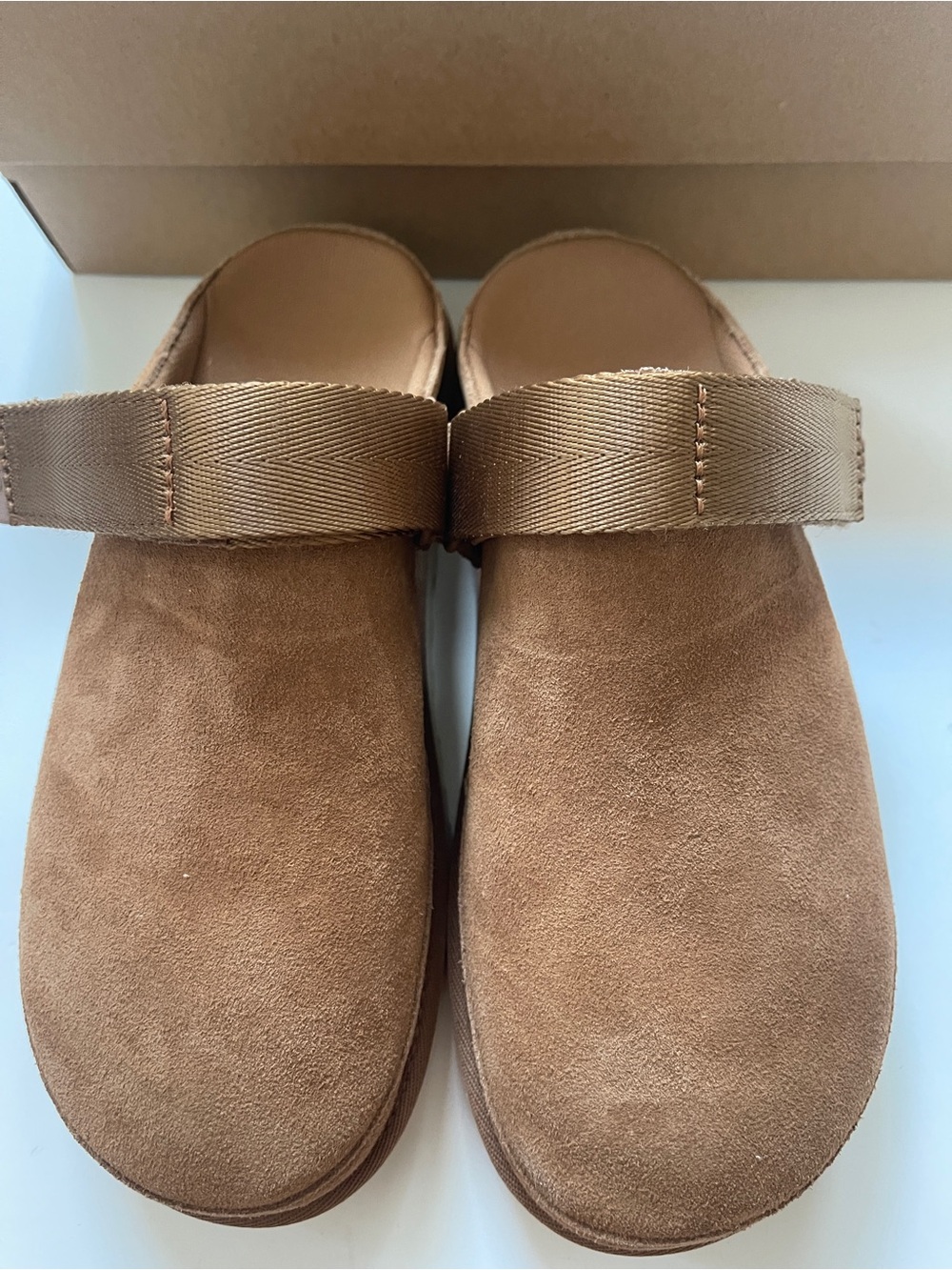 UGG Women Slip-On Suede Goldstar Clog in Brown - Picture 3 of 6